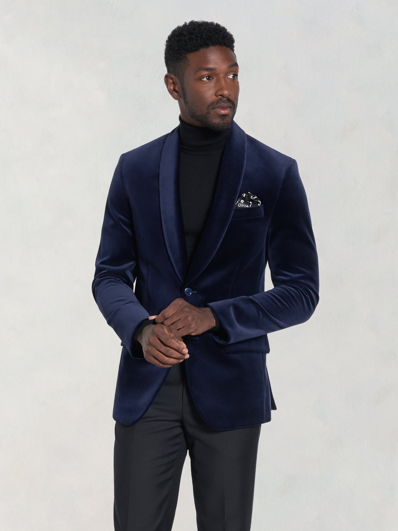 Ocean Velvet Shawl Tuxedo Jacket