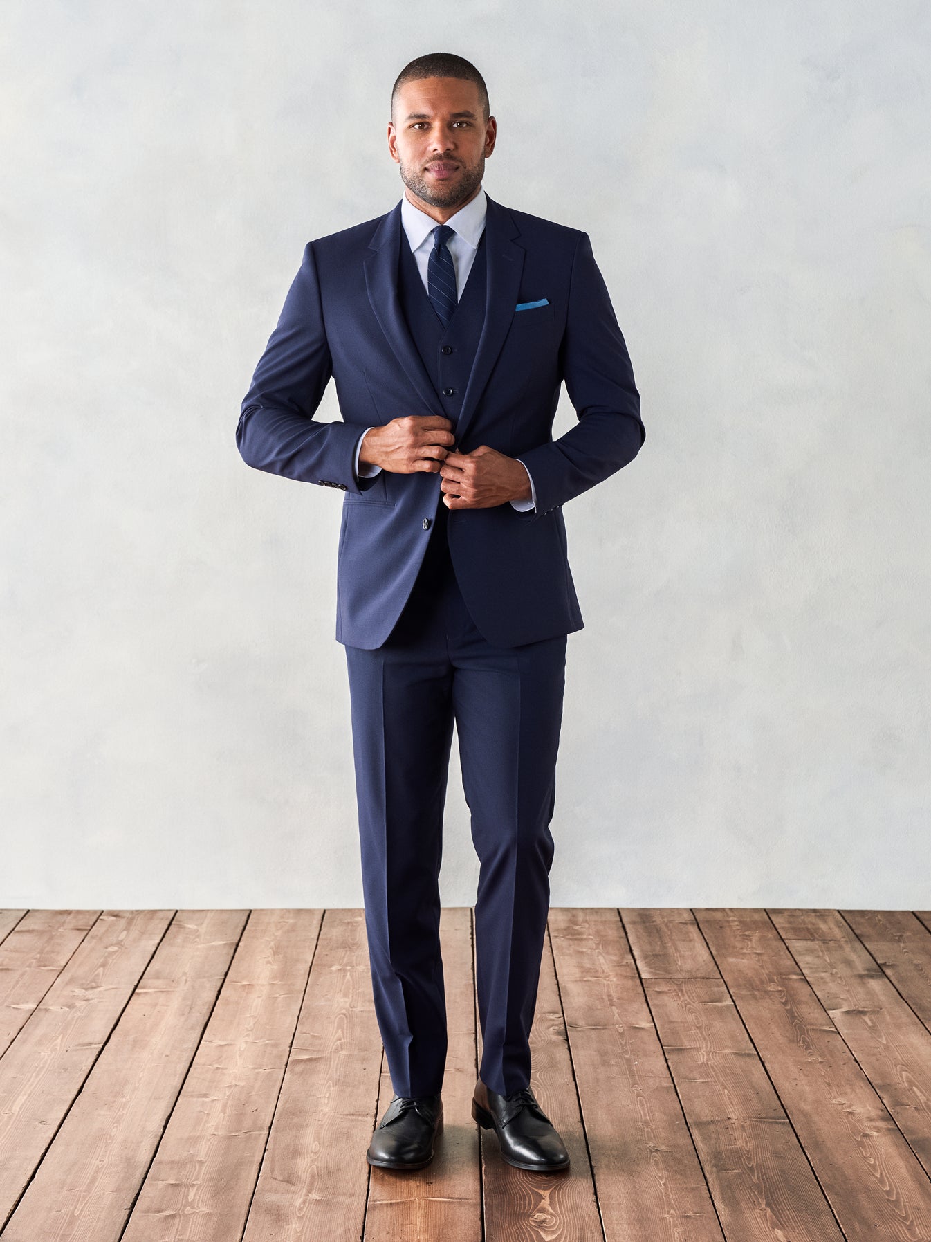 Stretch Wool True Navy Suit Jacket