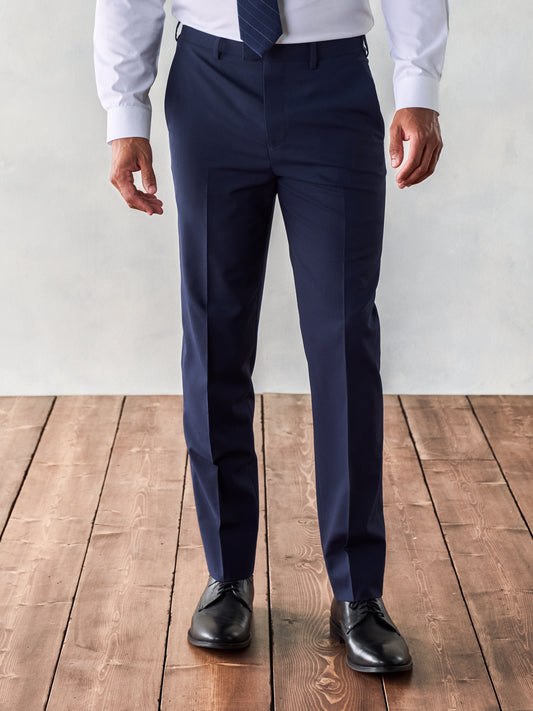 Stretch Wool True Navy Suit Pants