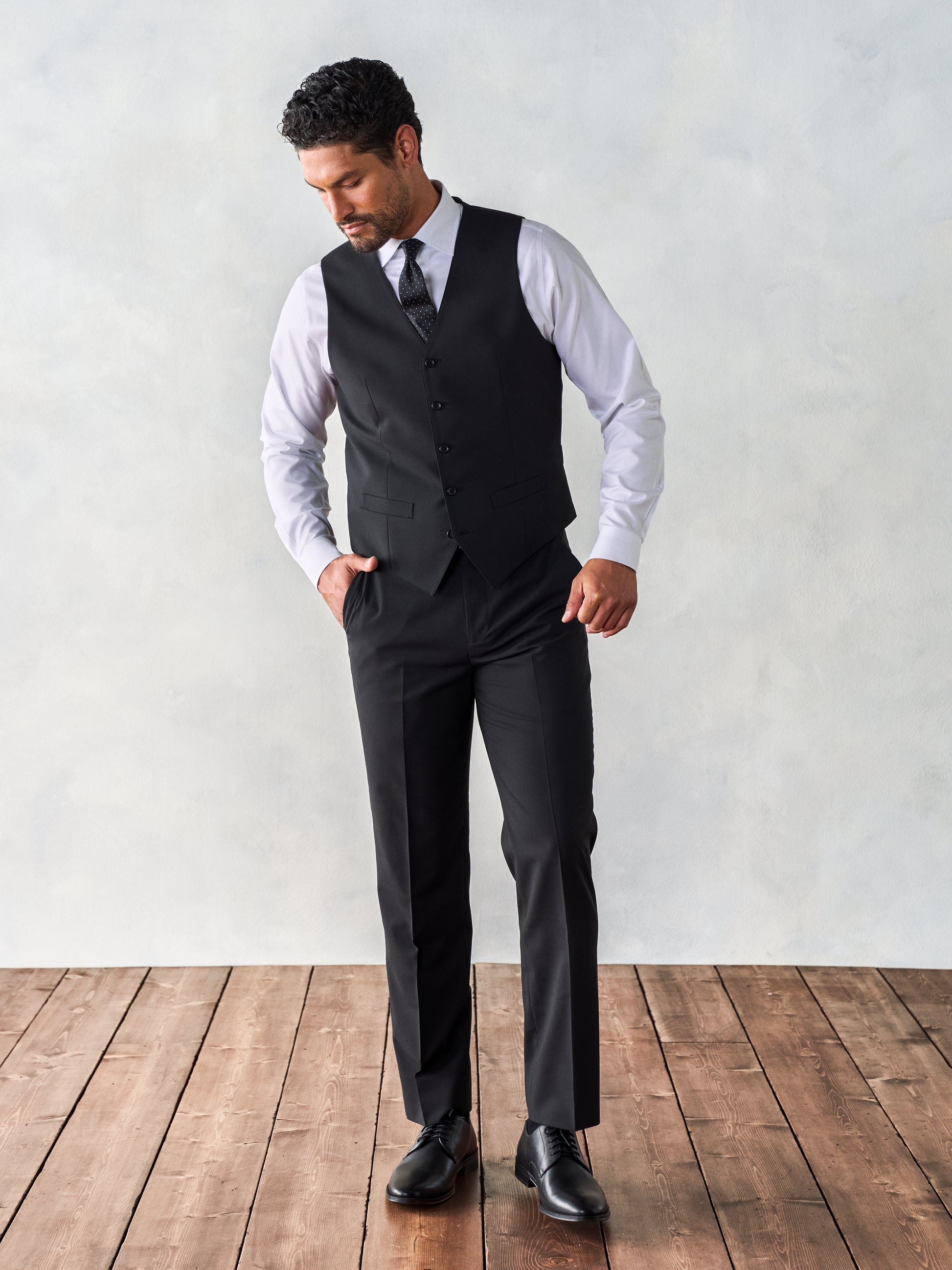 Stretch Wool Black Suit Vest – The Black Tux - Buy New