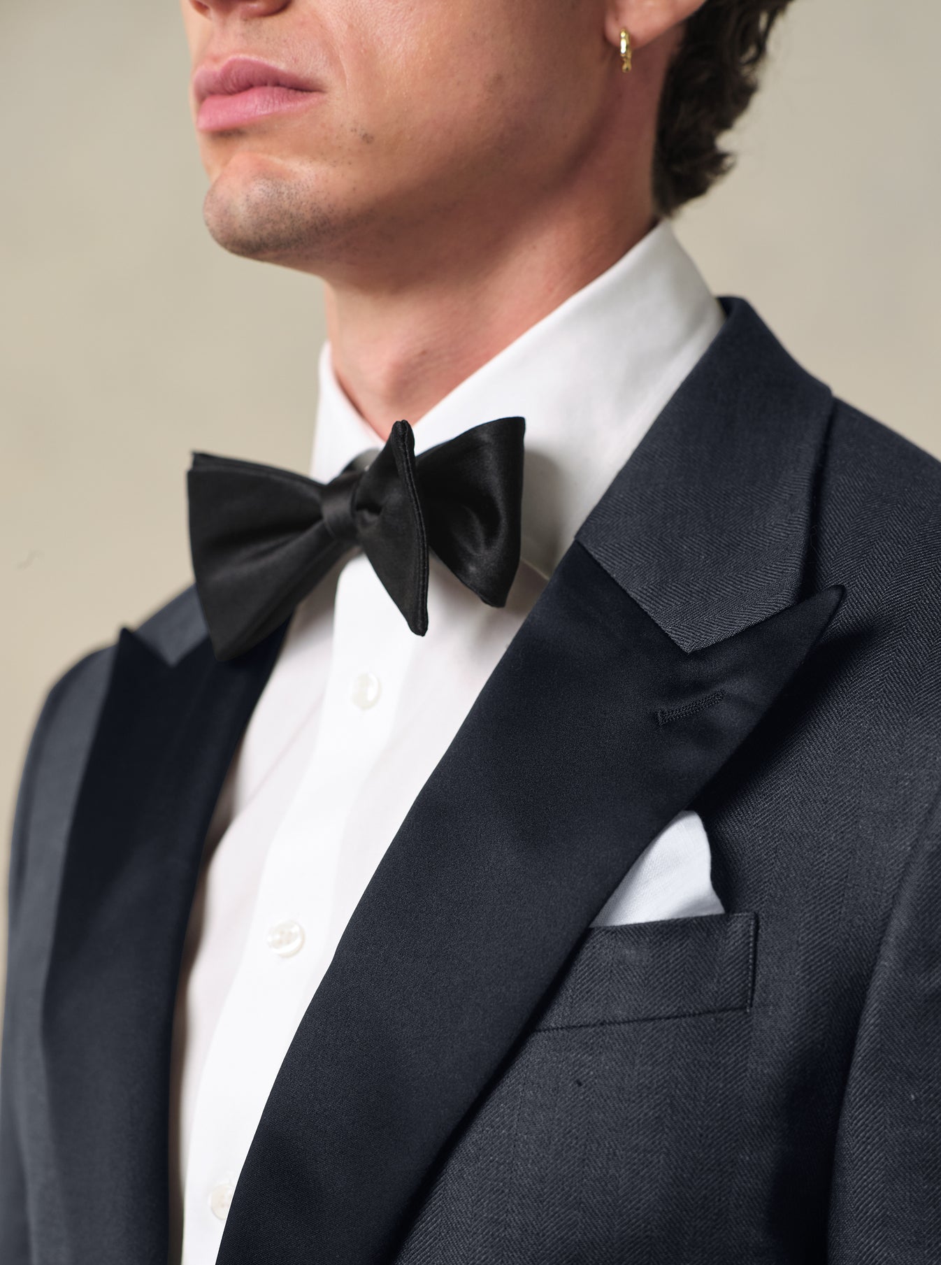 Shadow Black Linen Tuxedo Jacket