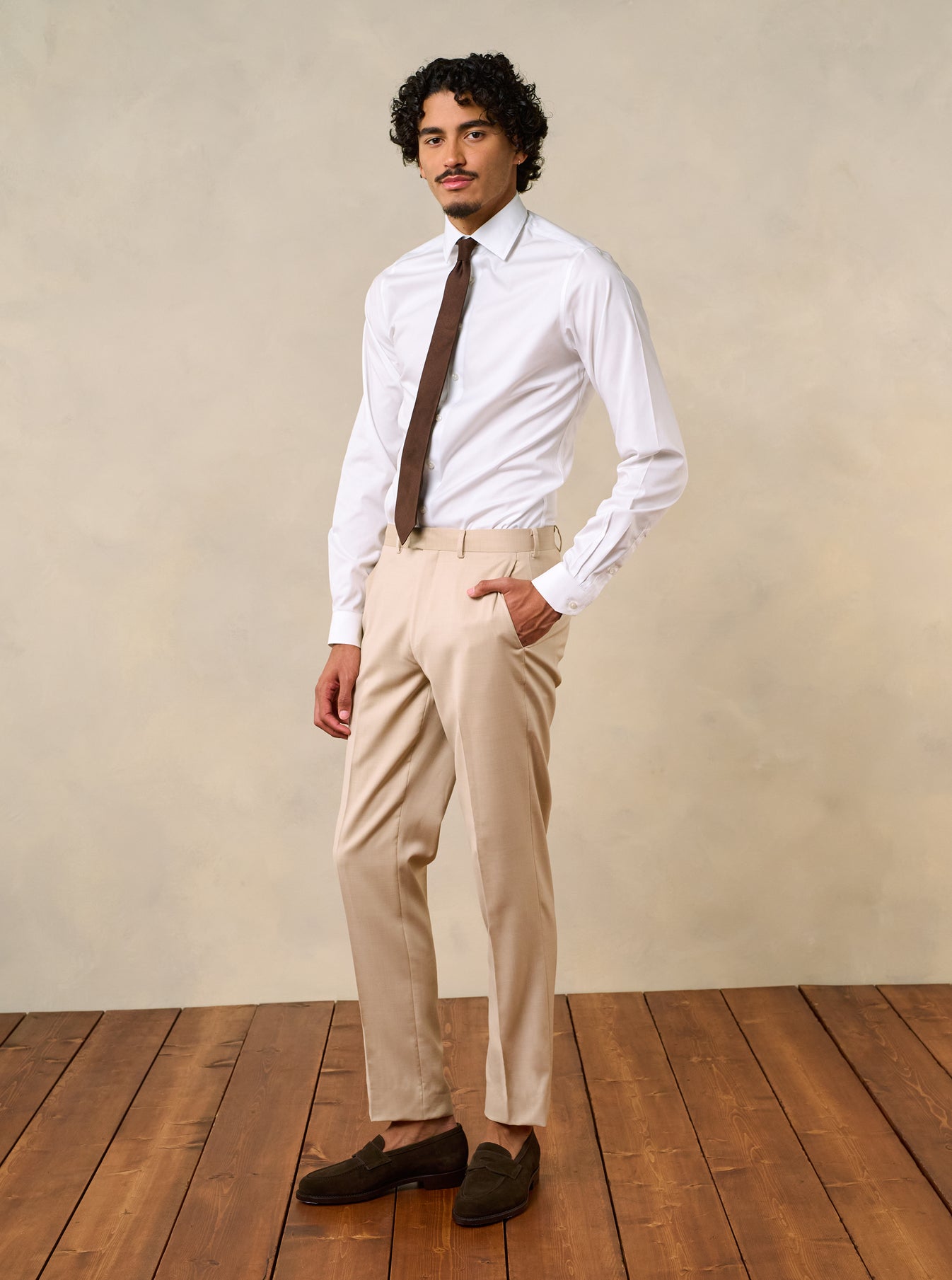 Beige Suit Pants