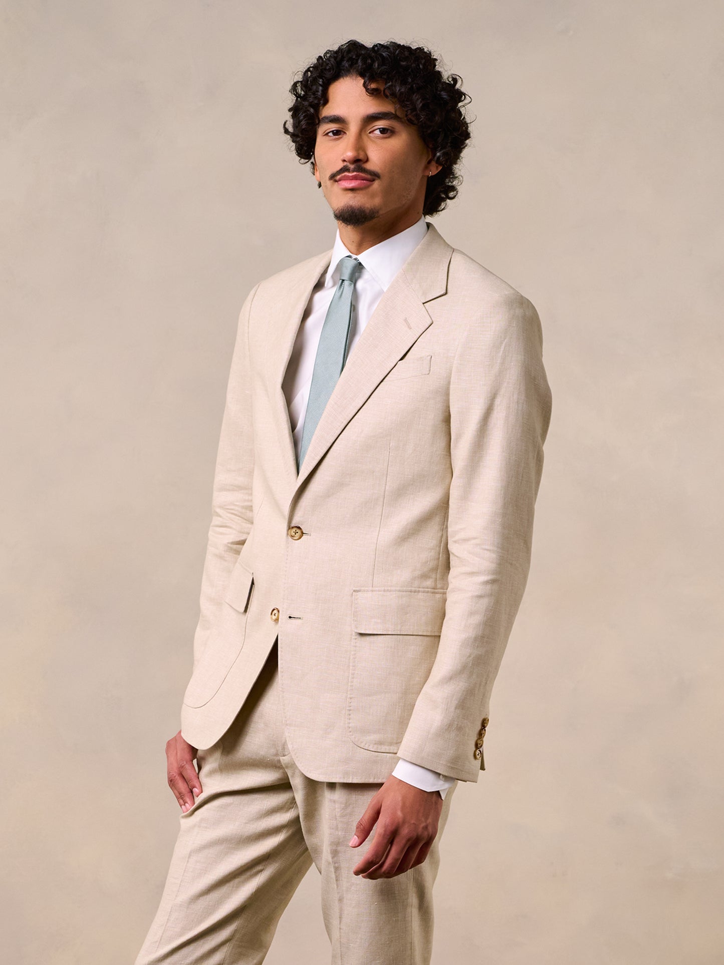 Mojave Tan Linen Suit Jacket - The Black Tux - Buy New