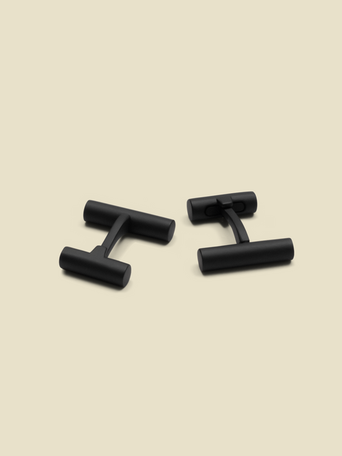 Matte Black Bar Cufflinks