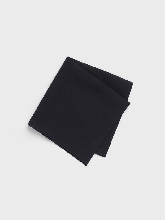 Black Linen Pocket Square - The Black Tux - Buy New