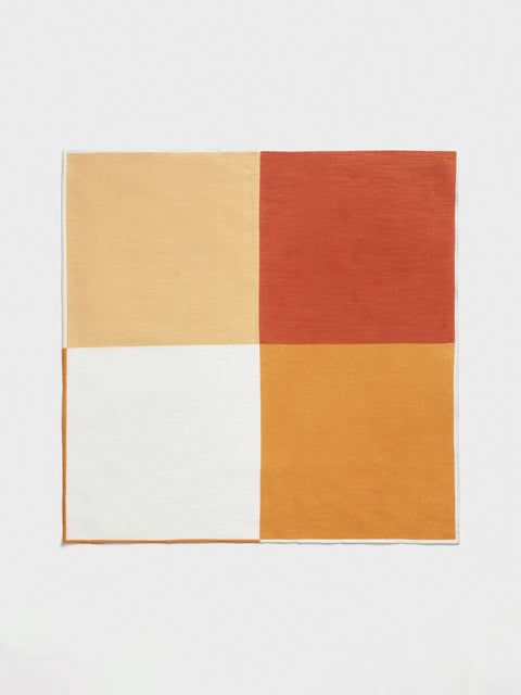 Orange Quad Pocket Square