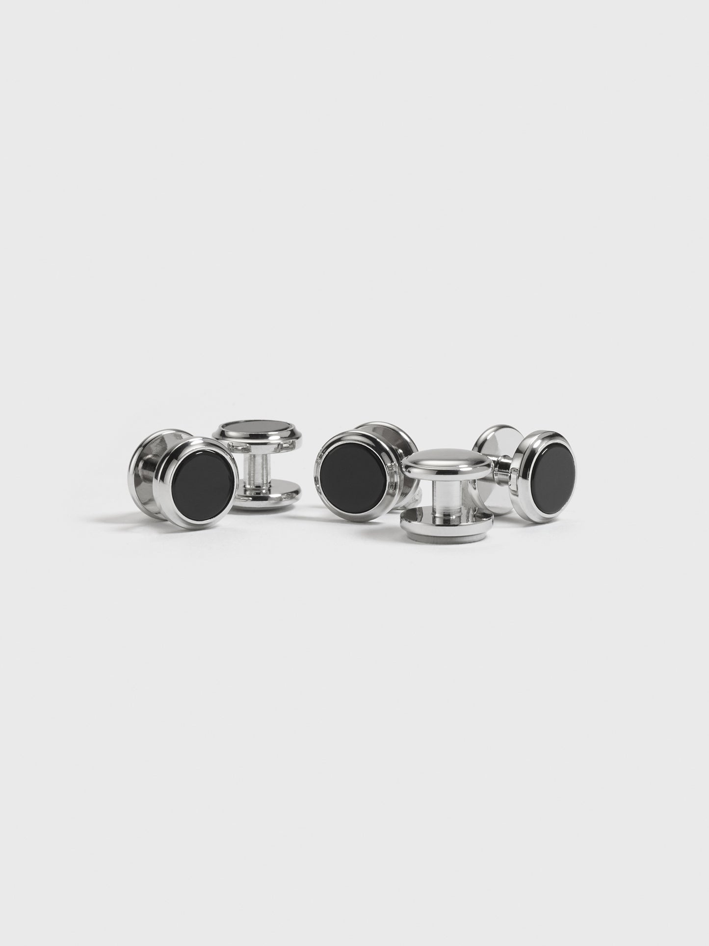 Silver Onyx Button Studs - The Black Tux - Buy New