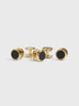 Gold Onyx Button Studs