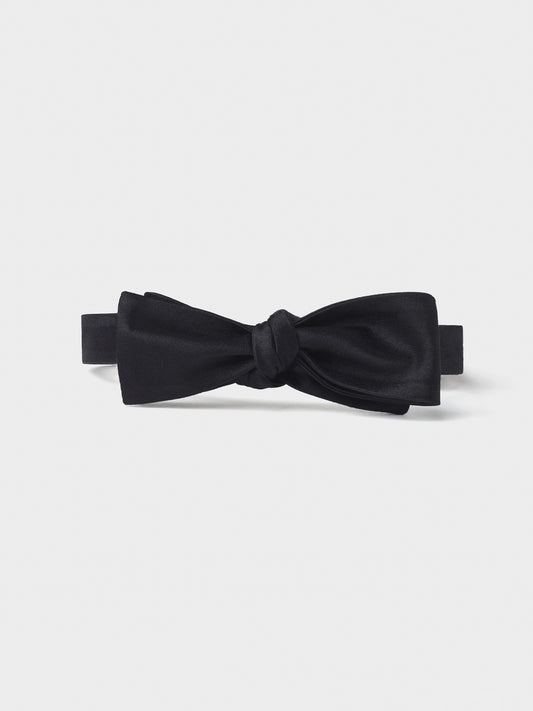 Black Satin Straight Bow Tie - The Black Tux - Buy New