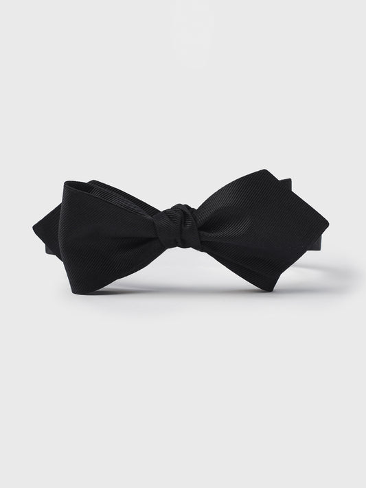 Black Silk Twill Diamond Bow Tie - The Black Tux - Buy New