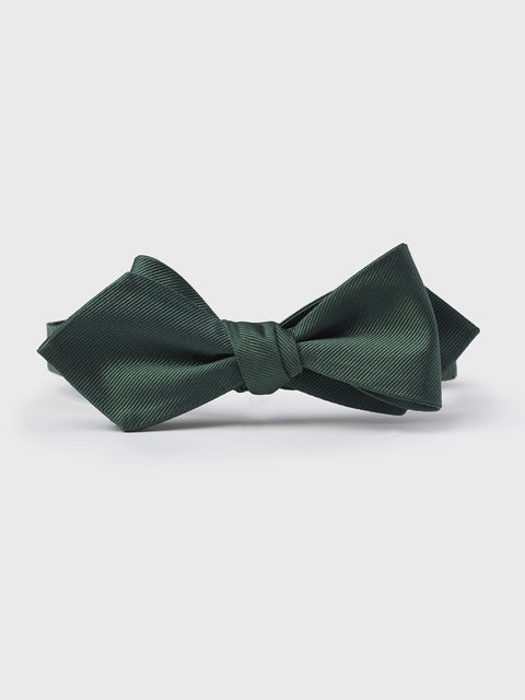 Olive Silk Diamond Bow Tie