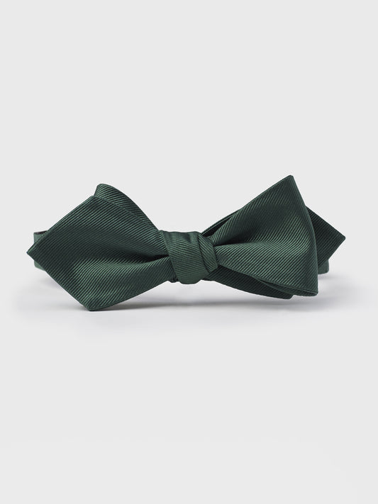 Olive Silk Diamond Bow Tie - The Black Tux - Buy New