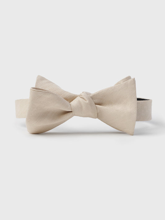 Champagne Linen/Silk Bow Tie - The Black Tux - Buy New