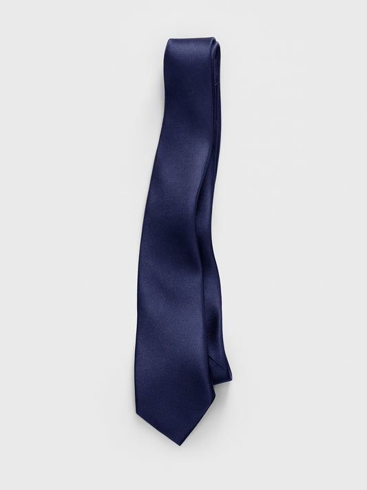 Navy Satin Necktie - The Black Tux - Buy New