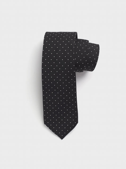 Black Pindot Silk Necktie - The Black Tux - Buy New