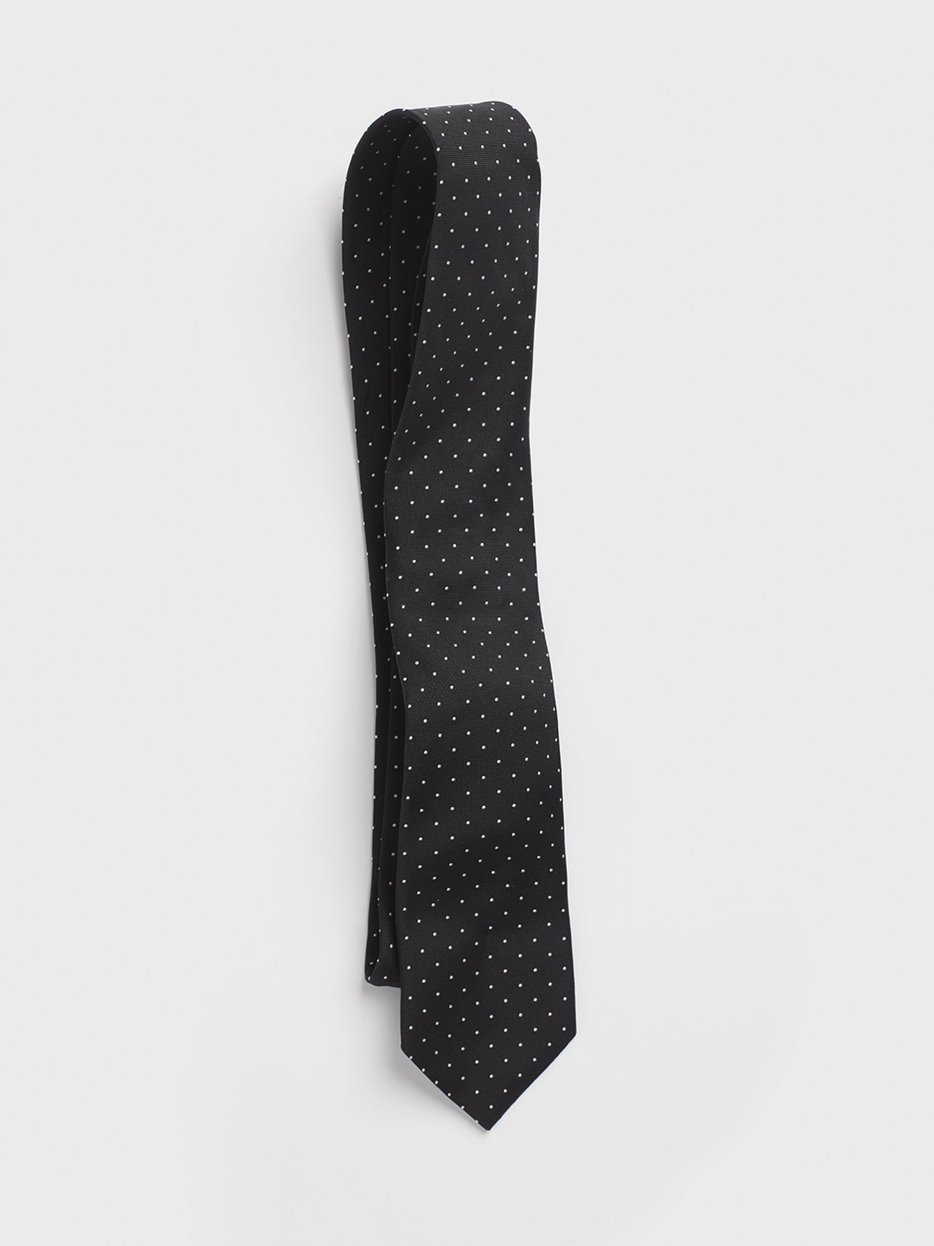 Black Pindot Silk Necktie