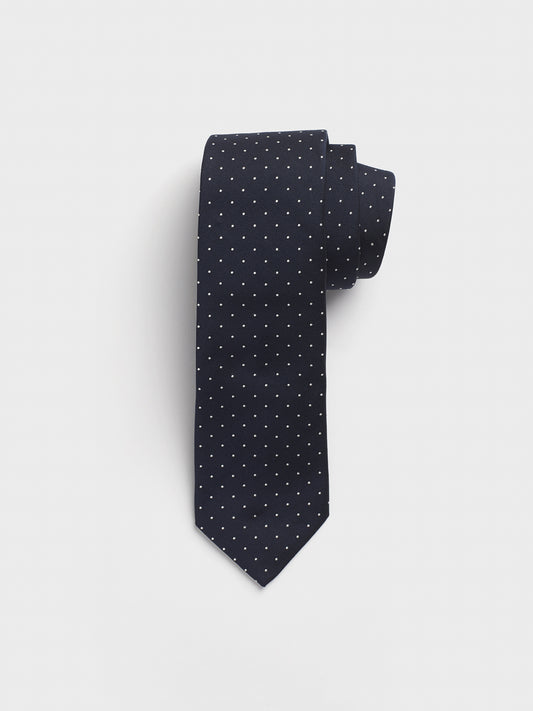 Navy Pindot Silk Necktie - The Black Tux - Buy New