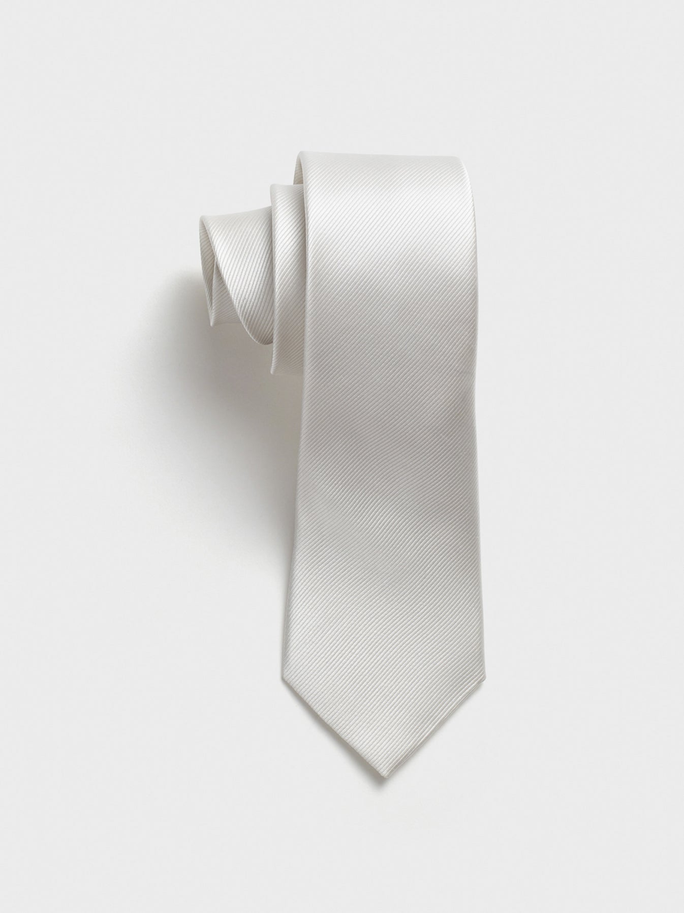 White Silk Necktie