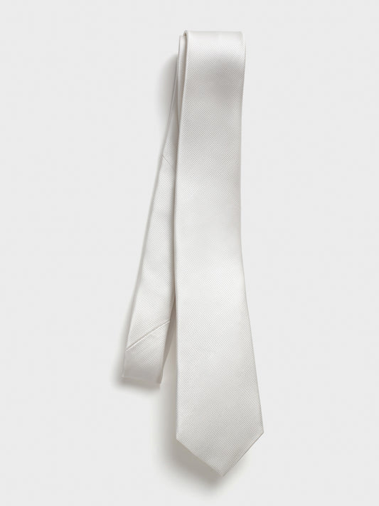 White Silk Necktie