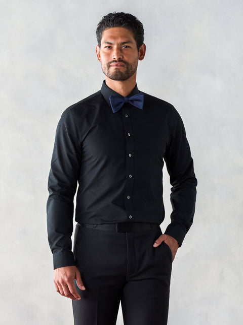 Black Cotton Dress Shirt