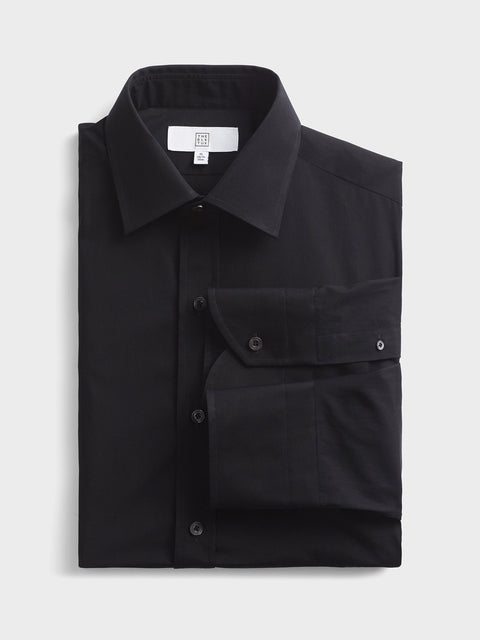 Black Cotton Dress Shirt