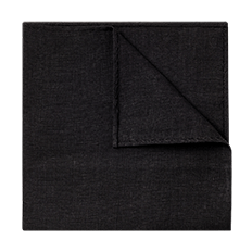 Black Linen Pocket Square