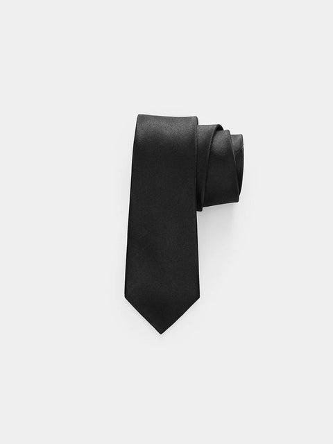 Black Satin Necktie