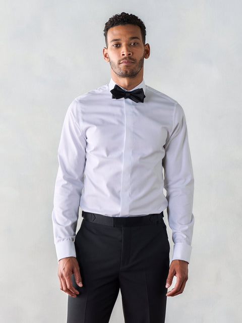 Cotton Fly-Front Dress Shirt - Classic