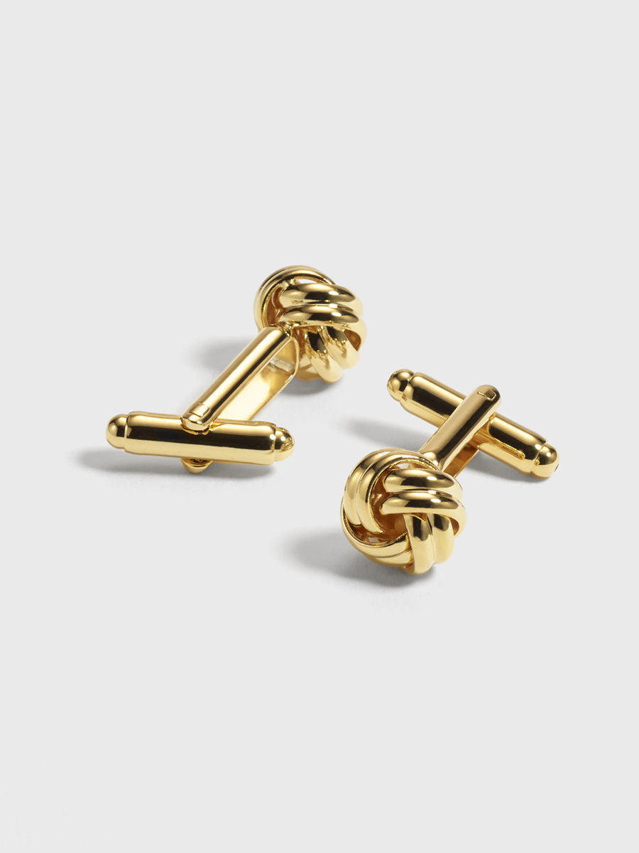 Gold Knot Cufflinks - The Black Tux - Buy New