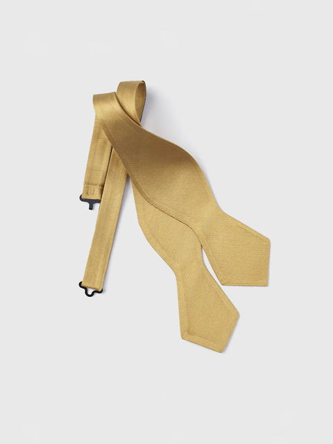 Gold Silk Diamond Bow Tie