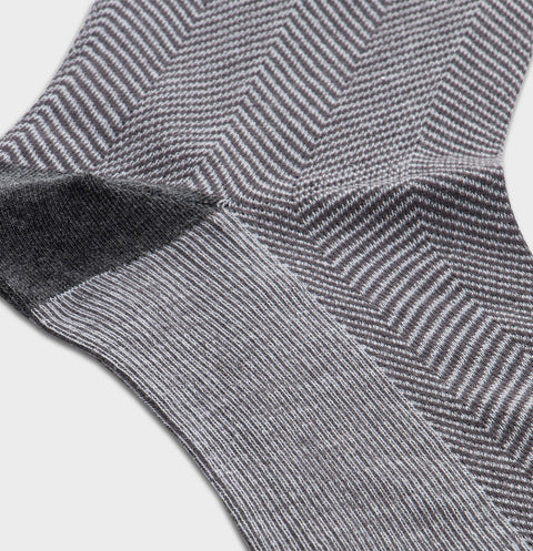 Light Grey Herringbone Dress Sock