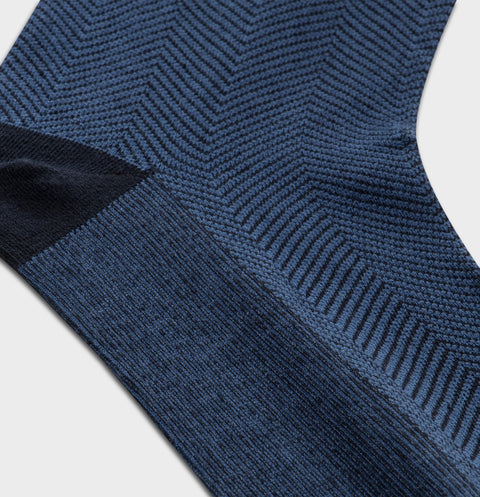 Navy Herringbone Dress Sock