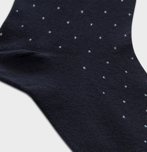 Navy Pindot Dress Sock