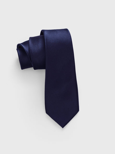 Navy Satin Necktie