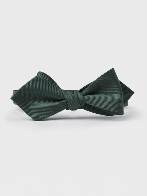 Olive Silk Diamond Bow Tie