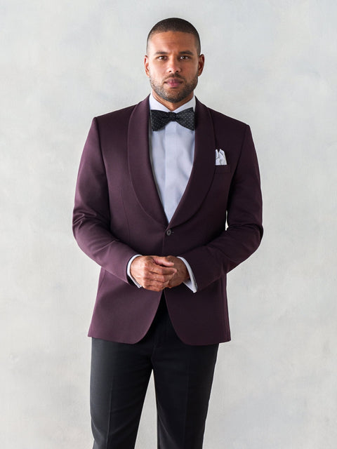 Plum Shawl Jacket Tuxedo