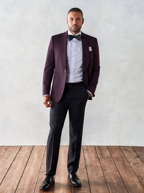 Plum Shawl Jacket Tuxedo