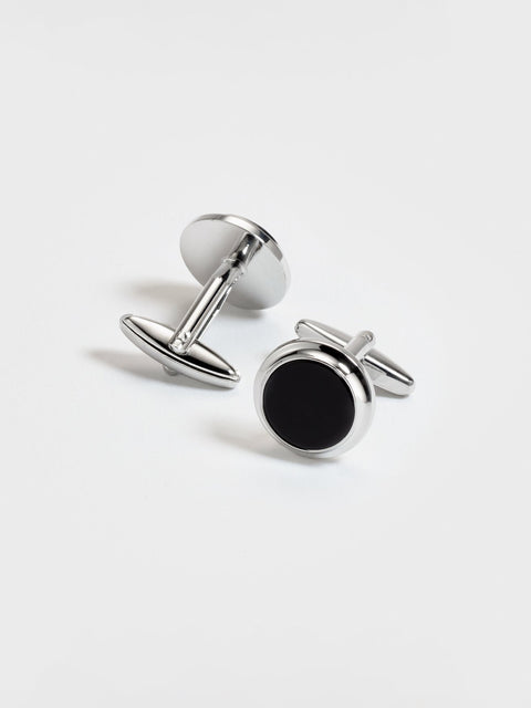 Silver Onyx Cufflinks