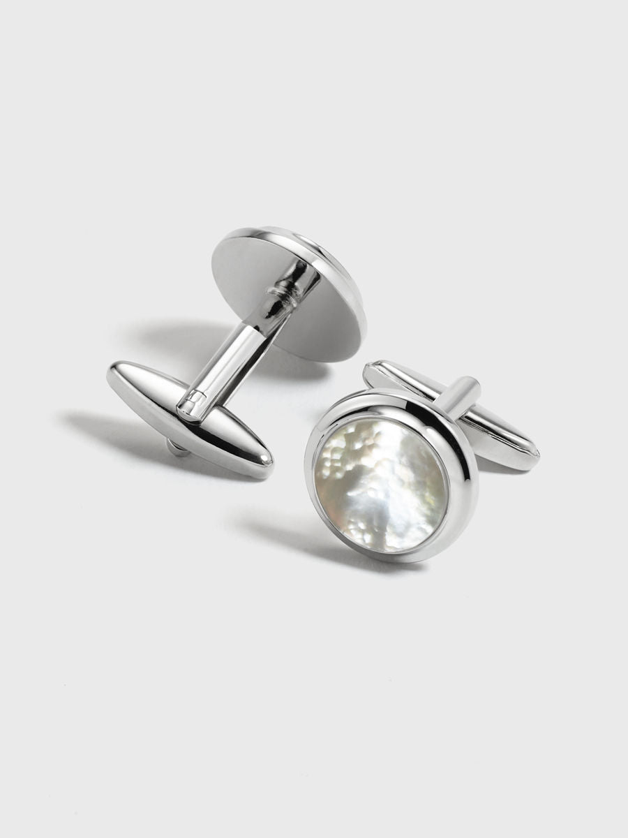 Silver Pearl Cufflinks