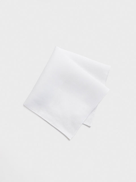 White Linen Pocket Square