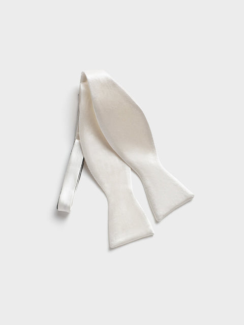 White Satin Butterfly Bow Tie