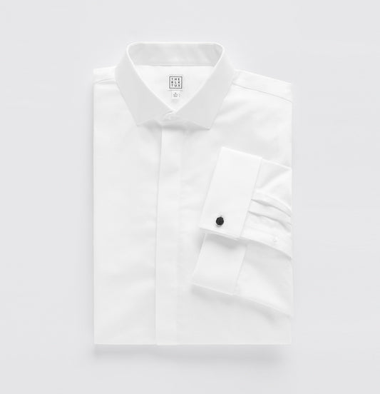 Cotton Fly-front Dress Shirt (4481101070391)