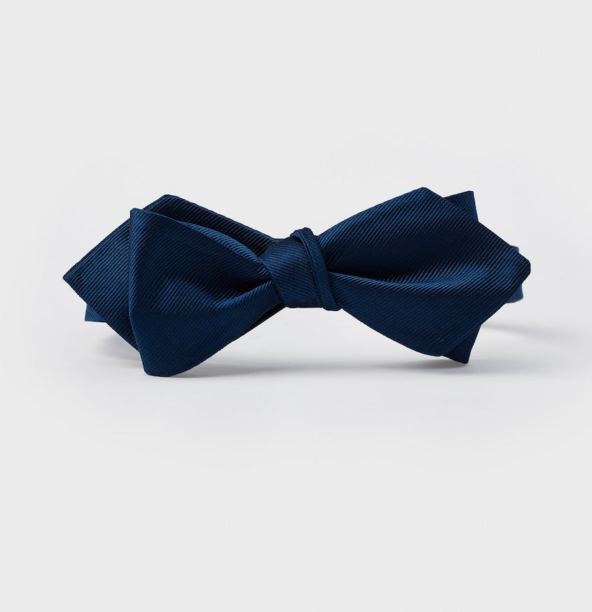 Blue Silk Diamond Bow Tie
