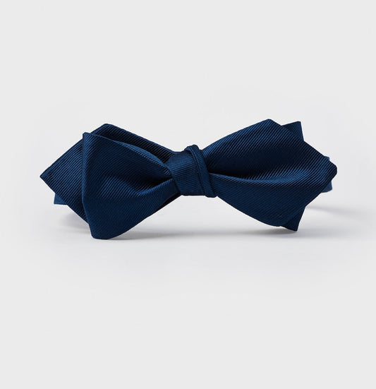 Blue Silk Diamond Bow Tie (4482631532599)