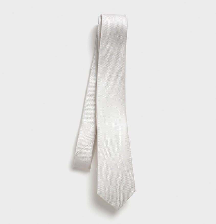 White Silk Necktie