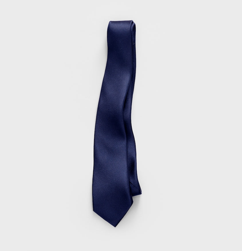 Navy Satin Necktie