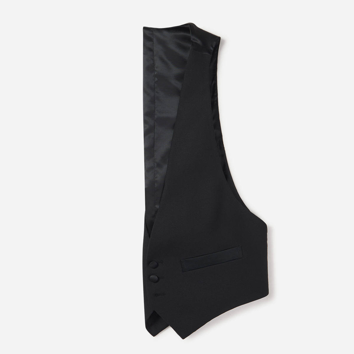 Black Low Cut Tuxedo Vest (4481095565367)