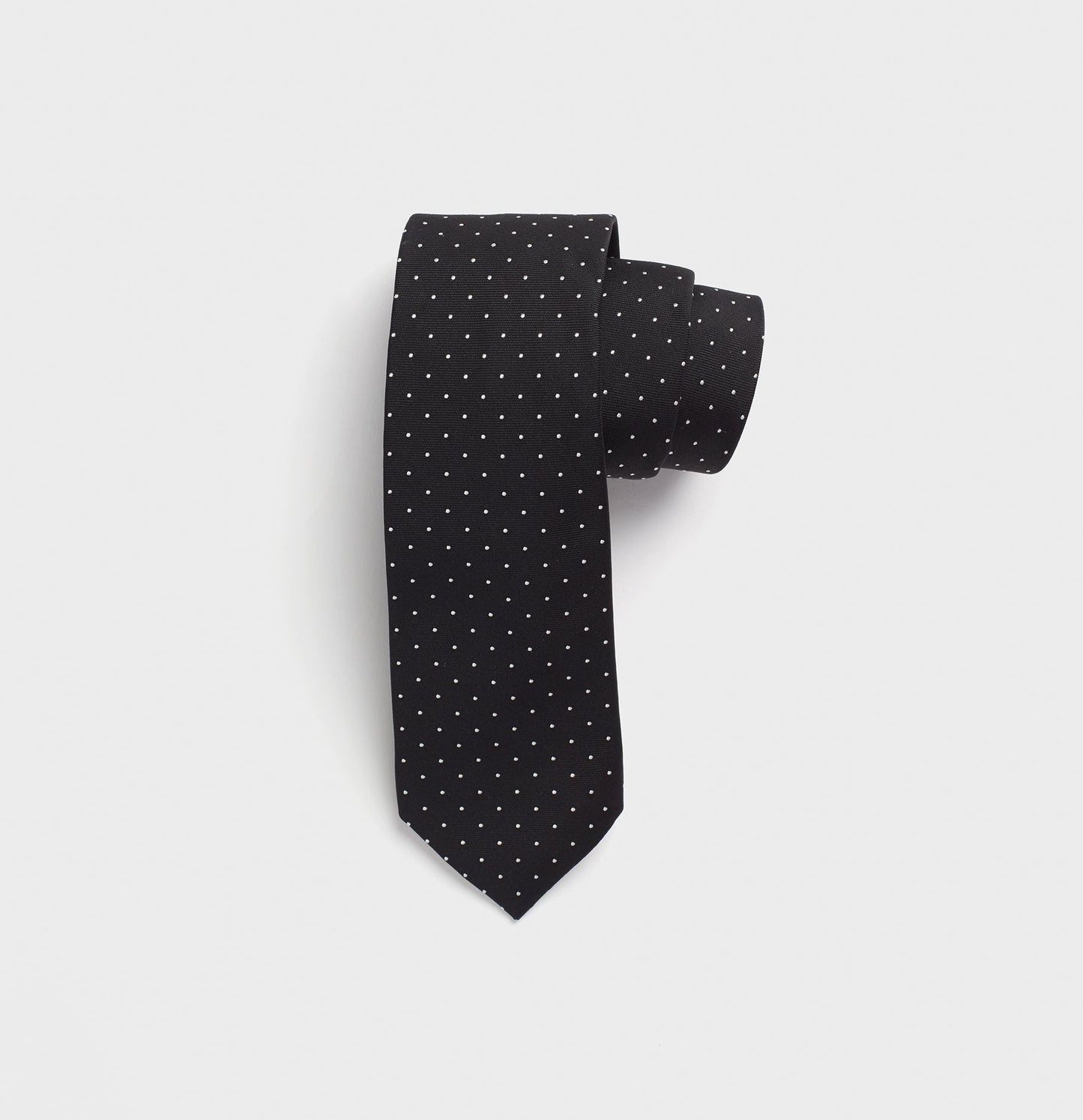 Black Pindot Silk Necktie