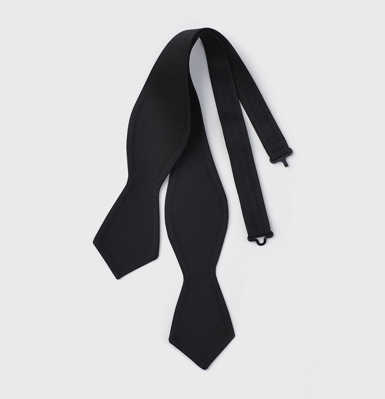Black Silk Twill Diamond Bow Tie