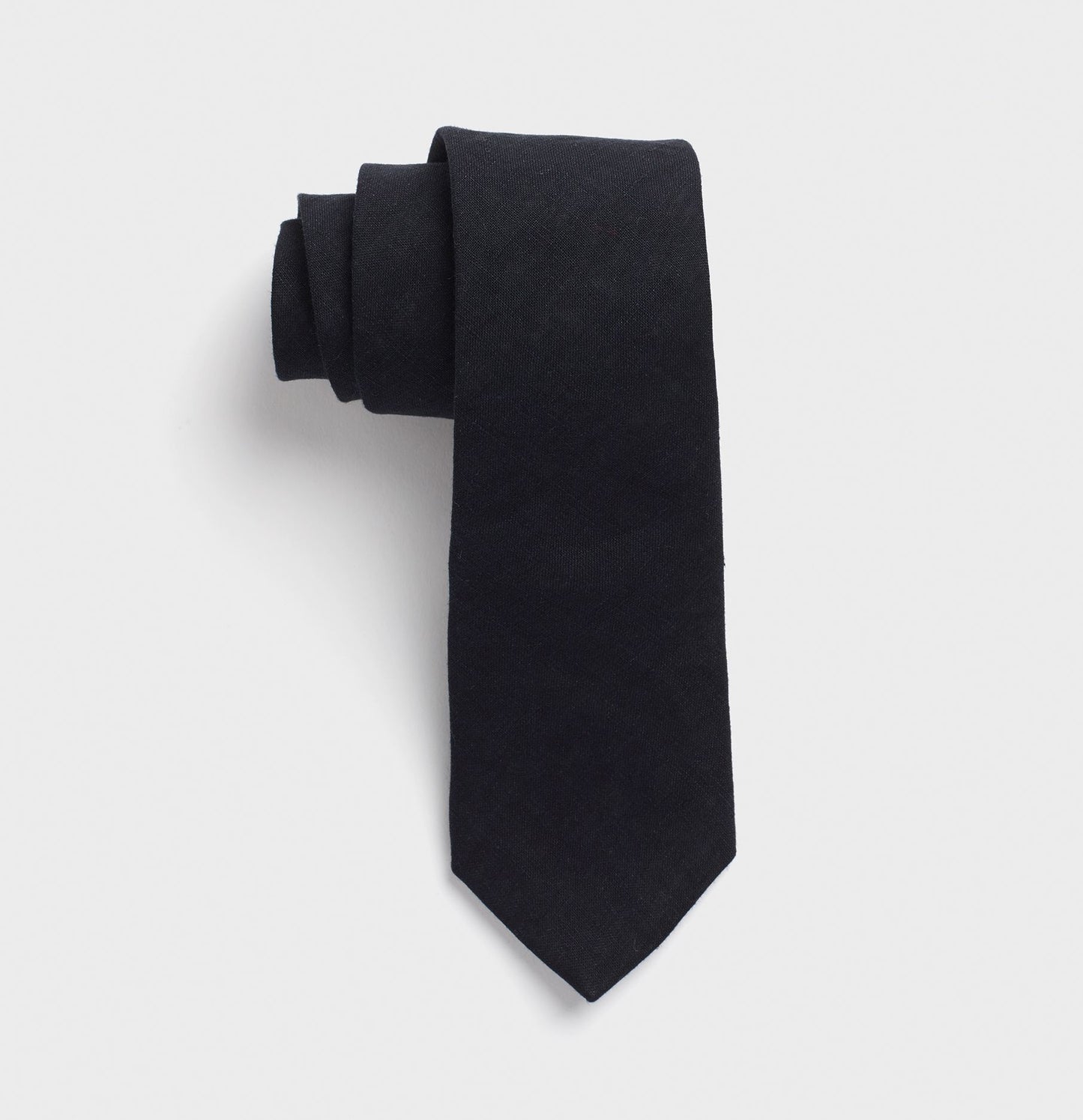 Black Linen Necktie